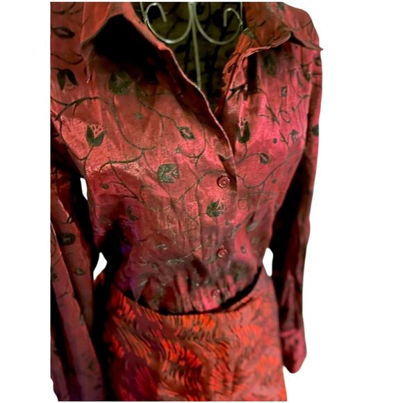 Formal Decorative Flock Blouse - Picture 1 of 4